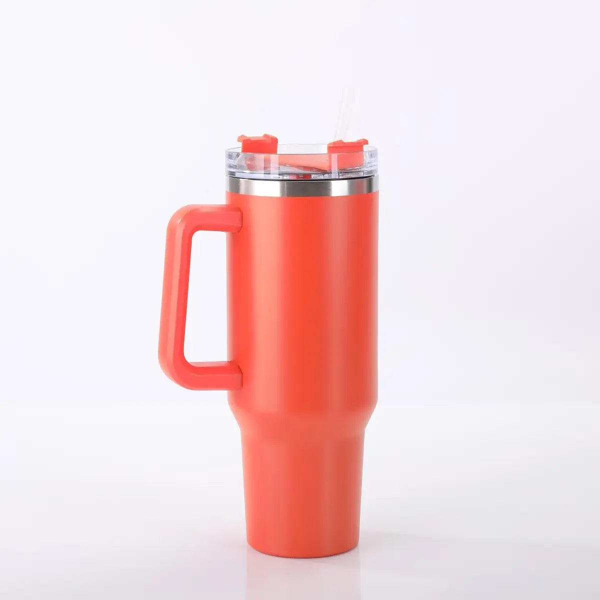 40Oz Double-Walled Vacuum Insulated Stainless Steel Tumbler with Handle, Featuring a Straw Lid and Straw - Leakproof, Rustproof, Suitable for Hot/Cold Drinks, Ideal for Outdoor Use, Travel, and Holiday Gifts Drinkware Portable