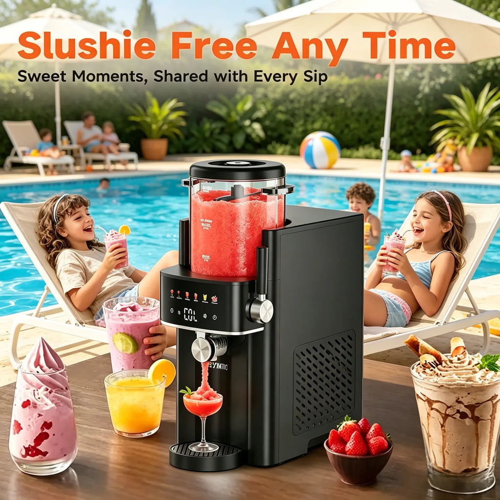 S1 Slushie Machine ,Ice Cream Maker, 6-In-1 Fast Freeze Slushie, 6 Preset Programs and One-Touch Self-Cleaning, No Ice Needed,Easy Clean Black Multi-Function Maker for Margaritas, Frappés and Frozen Drinks