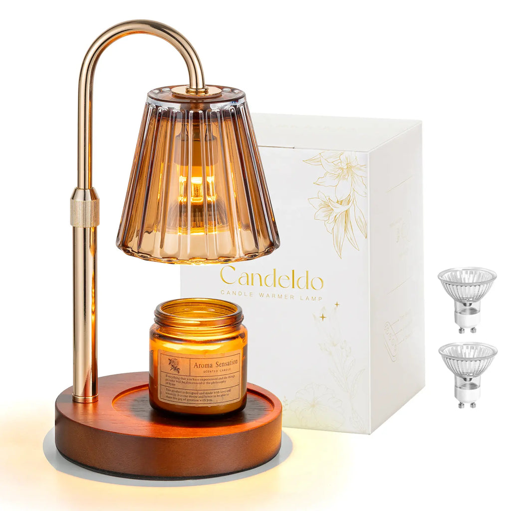 Glasseam Candle Warmer Lamp with Timer, Dimmable Candle Warmer for Jar Candles, Height Adjustable Wax Melts Warmer, Birthday Gifts for Women Mom, House Warming Gifts New Home Decor