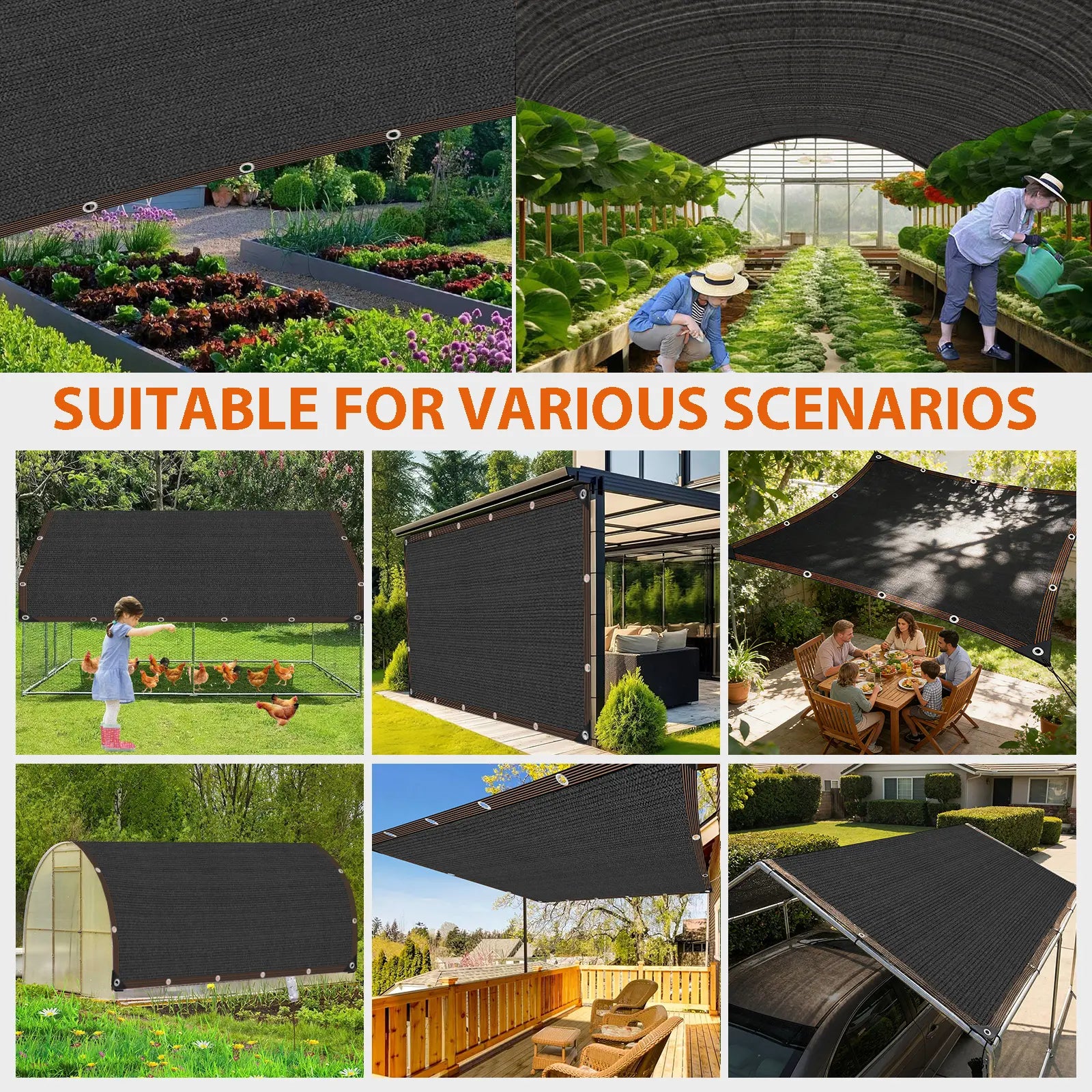 90% UV Resistant Shade Cloth - 10x20 Ft Breathable HDPE Mesh Tarp for Outdoor Patio, Garden, and Greenhouse Use with Grommets