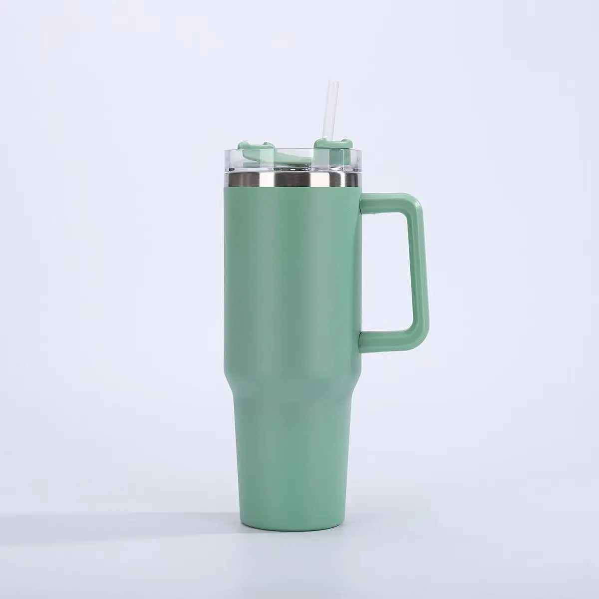 40Oz Double-Walled Vacuum Insulated Stainless Steel Tumbler with Handle, Featuring a Straw Lid and Straw - Leakproof, Rustproof, Suitable for Hot/Cold Drinks, Ideal for Outdoor Use, Travel, and Holiday Gifts Drinkware Portable