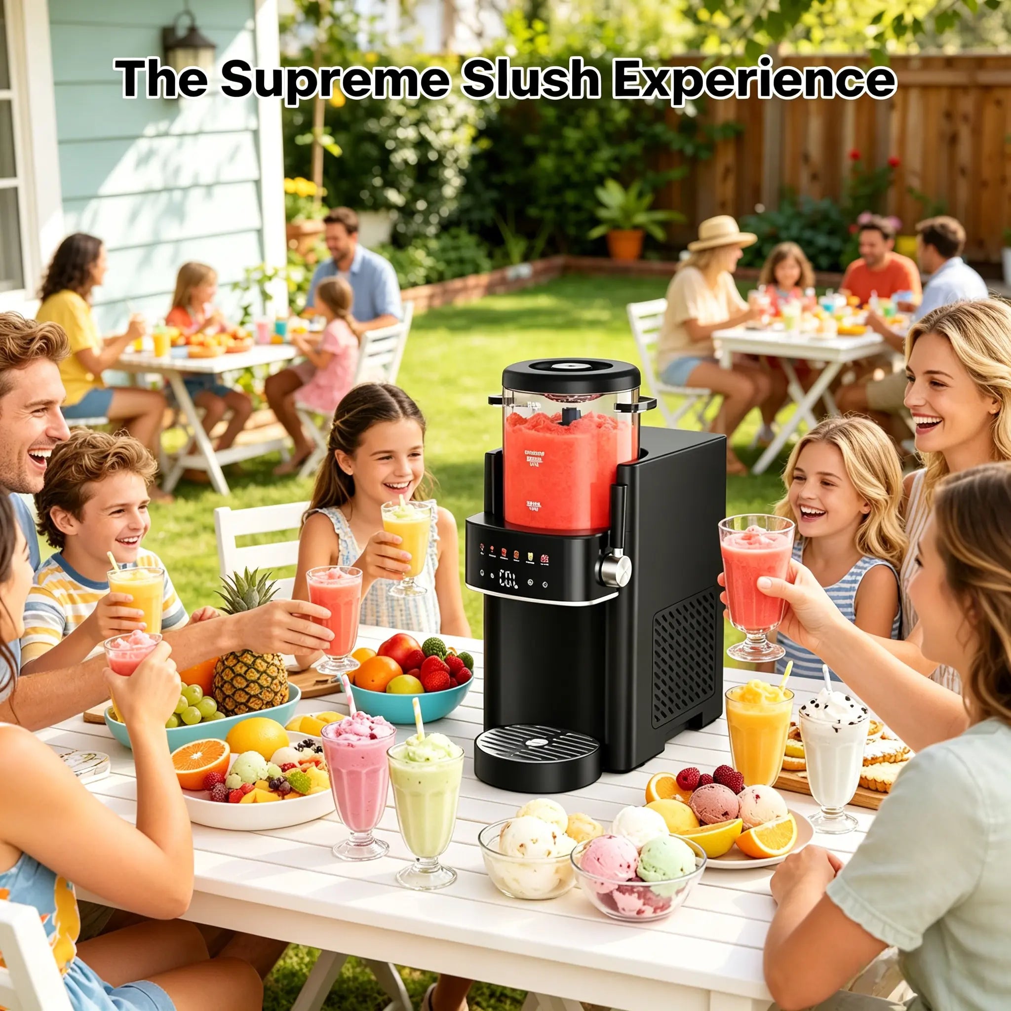 S1 Slushie Machine ,Ice Cream Maker, 6-In-1 Fast Freeze Slushie, 6 Preset Programs and One-Touch Self-Cleaning, No Ice Needed,Easy Clean Black Multi-Function Maker for Margaritas, Frappés and Frozen Drinks