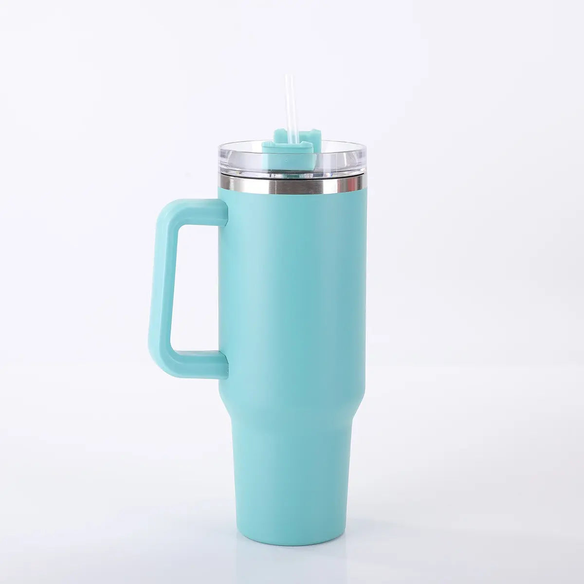 40Oz Double-Walled Vacuum Insulated Stainless Steel Tumbler with Handle, Featuring a Straw Lid and Straw - Leakproof, Rustproof, Suitable for Hot/Cold Drinks, Ideal for Outdoor Use, Travel, and Holiday Gifts Drinkware Portable