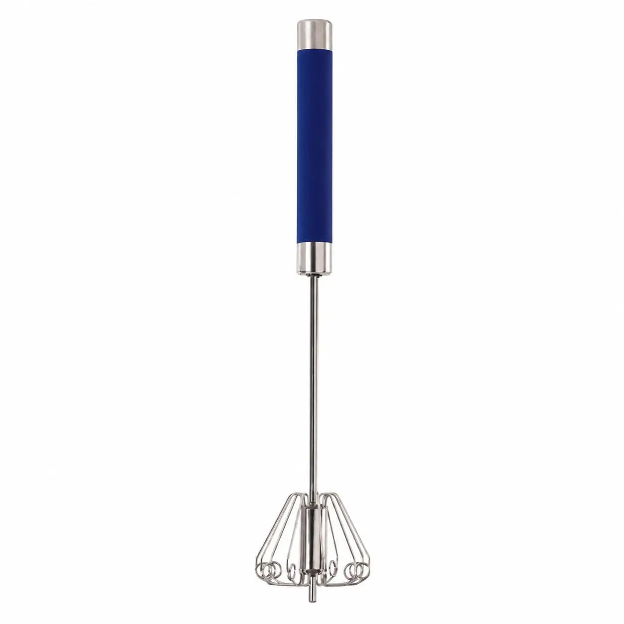 Stainless Steel Egg Beater Push Whisk - Handheld Kitchen Mixer with Cover for Quick, Efficient Mixing of Eggs and Other Ingredients