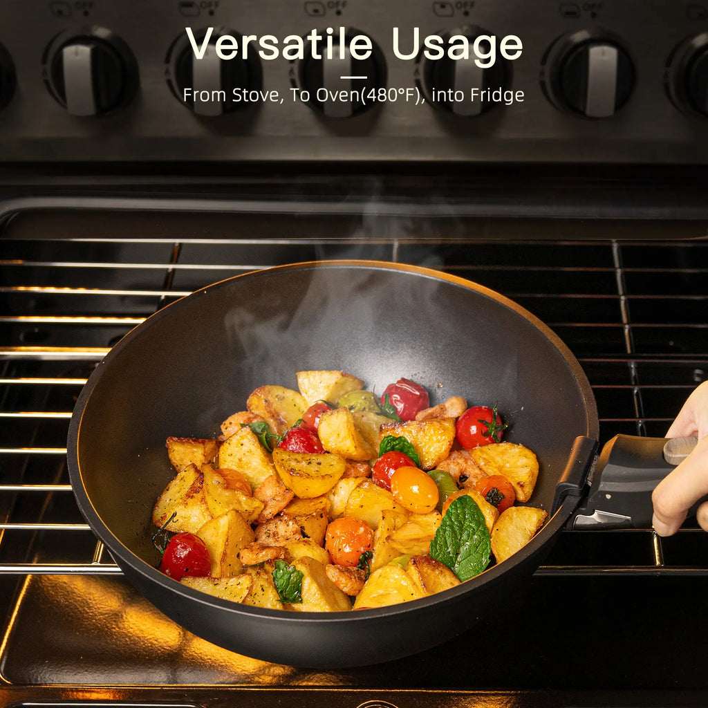 Astercook 23PCS Ceramic Nonstick Cookware Set, Pots and Pans with Lids, Detachable Handle, Steak Frying Pan & Egg Pan, Pfoa-Free, RV Kitchen Cooking Stylish Compact Aluminium