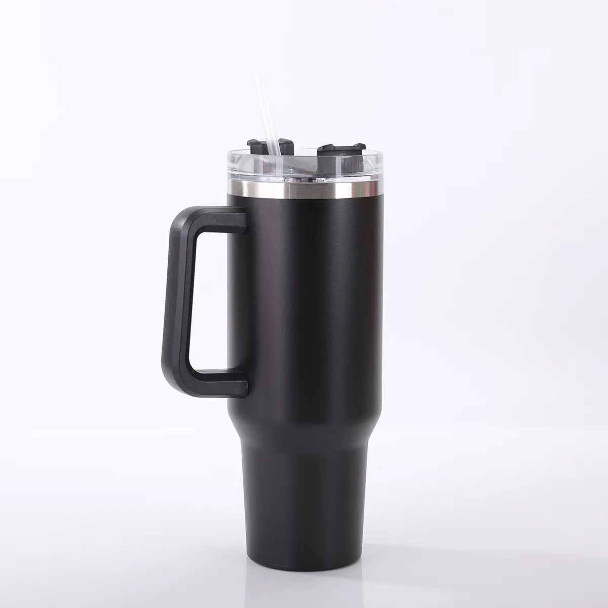 40Oz Double-Walled Vacuum Insulated Stainless Steel Tumbler with Handle, Featuring a Straw Lid and Straw - Leakproof, Rustproof, Suitable for Hot/Cold Drinks, Ideal for Outdoor Use, Travel, and Holiday Gifts Drinkware Portable