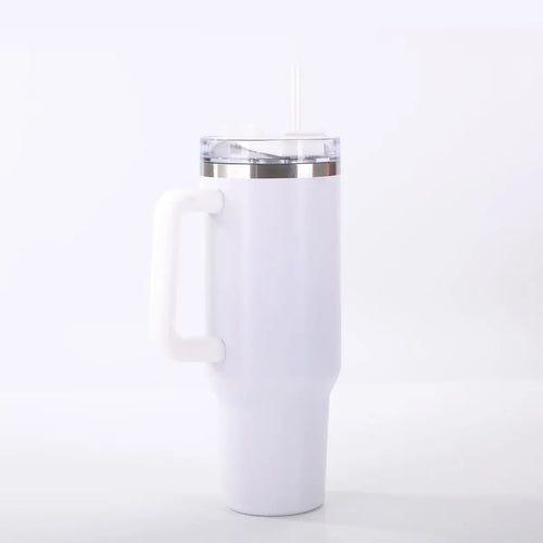 40Oz Double-Walled Vacuum Insulated Stainless Steel Tumbler with Handle, Featuring a Straw Lid and Straw - Leakproof, Rustproof, Suitable for Hot/Cold Drinks, Ideal for Outdoor Use, Travel, and Holiday Gifts Drinkware Portable