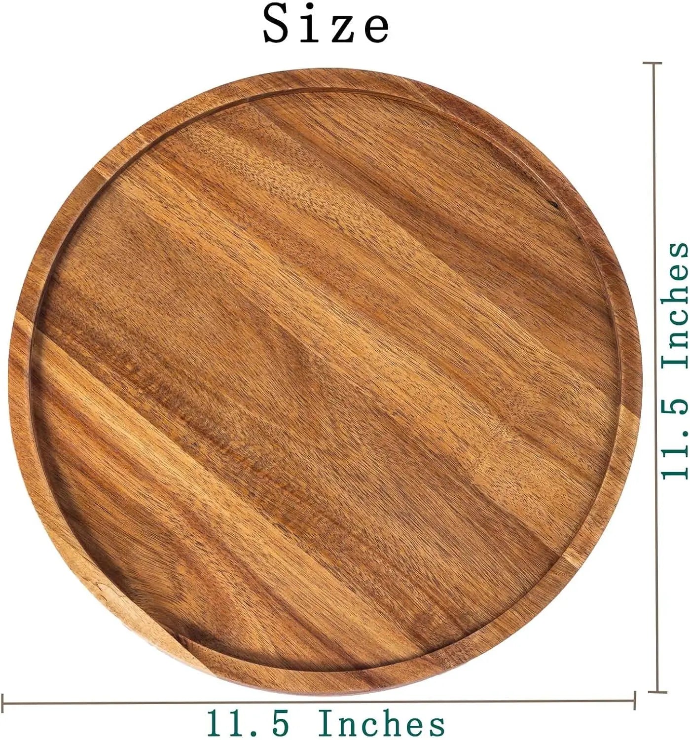 11.5 Inches Candle Holder Tray Home Decor, round Wood Tray for Coffee Table, Small Wooden Serving Decorative Trays for Home