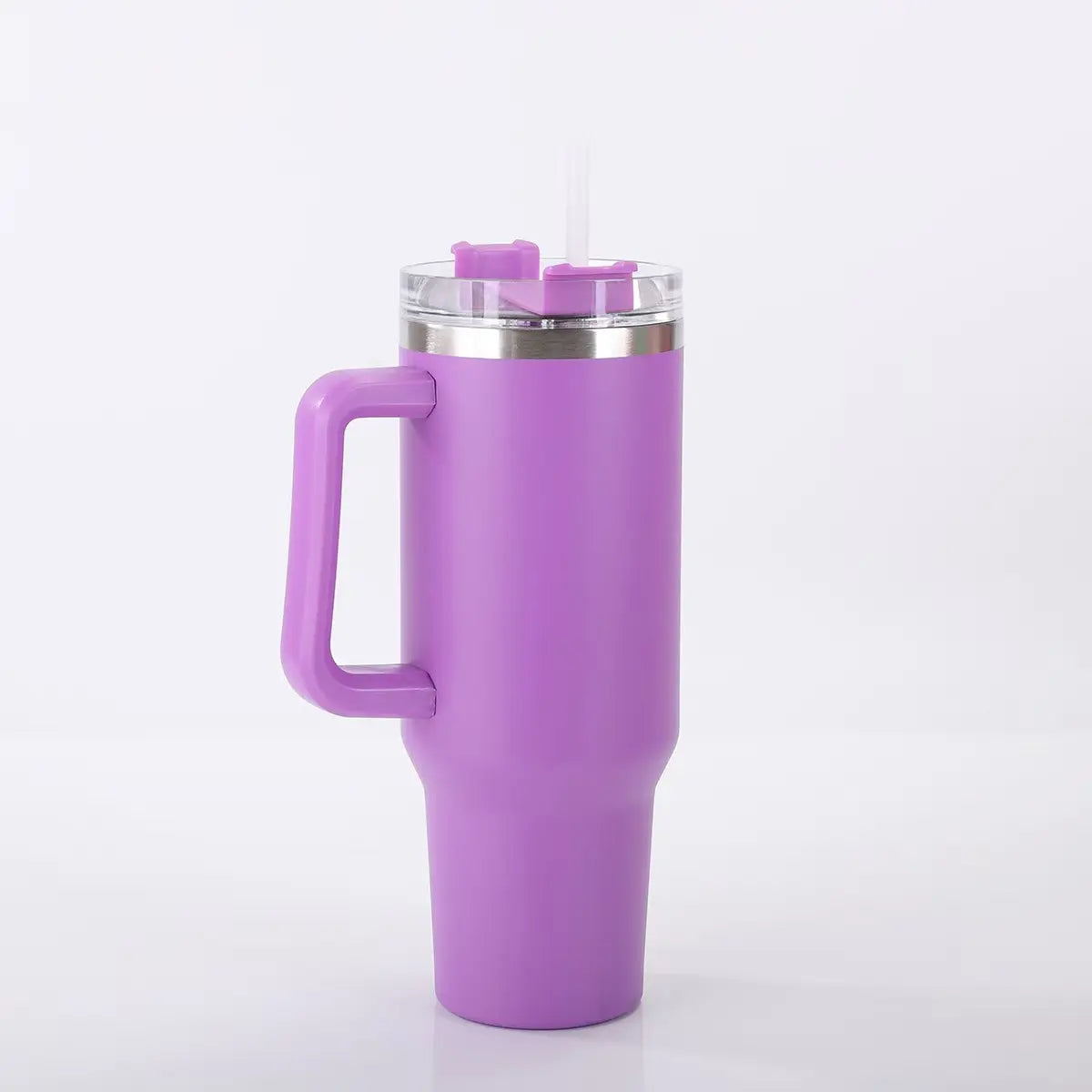40Oz Double-Walled Vacuum Insulated Stainless Steel Tumbler with Handle, Featuring a Straw Lid and Straw - Leakproof, Rustproof, Suitable for Hot/Cold Drinks, Ideal for Outdoor Use, Travel, and Holiday Gifts Drinkware Portable