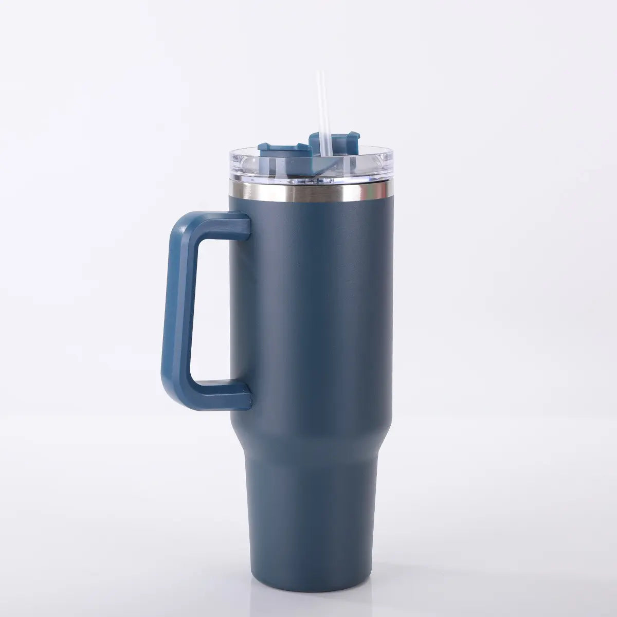 40Oz Double-Walled Vacuum Insulated Stainless Steel Tumbler with Handle, Featuring a Straw Lid and Straw - Leakproof, Rustproof, Suitable for Hot/Cold Drinks, Ideal for Outdoor Use, Travel, and Holiday Gifts Drinkware Portable