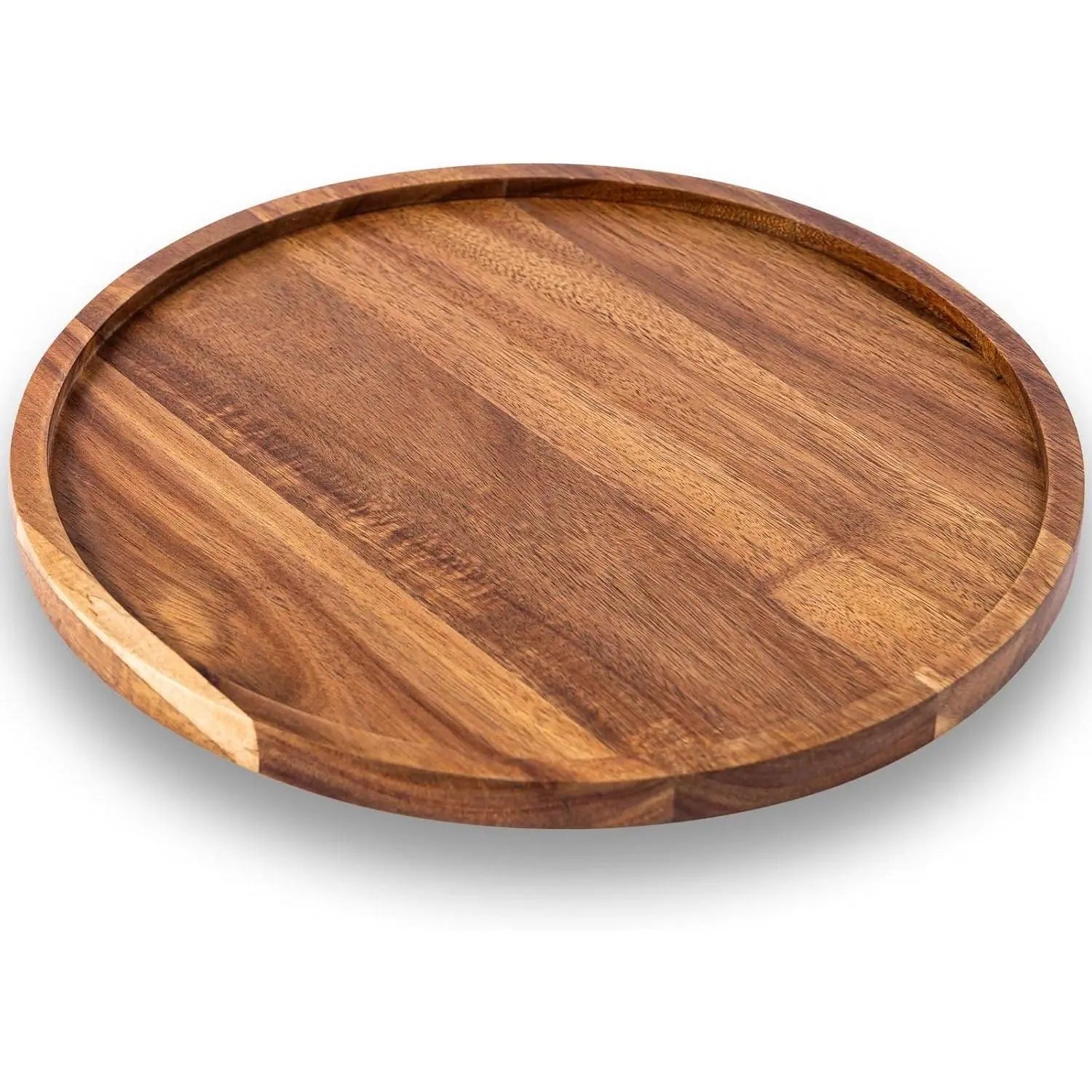 11.5 Inches Candle Holder Tray Home Decor, round Wood Tray for Coffee Table, Small Wooden Serving Decorative Trays for Home