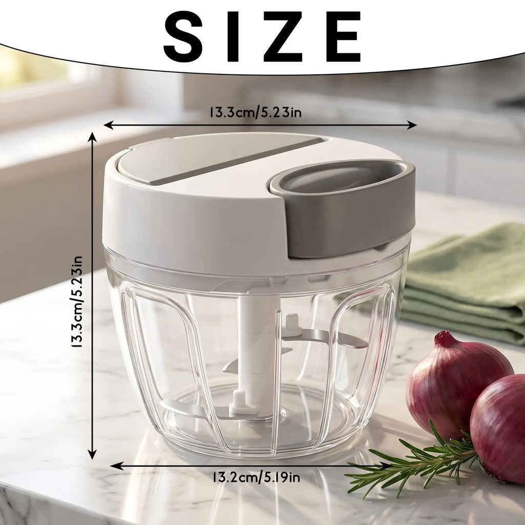 SUSTEAS Hand Pull Food Chopper, 422 Stainless Steel Triple Blade Manual Onion Garlic Cutter, No Electricity Washable Kitchen Mincer, Anti-Tear Portable Veggie Minced Cutting Tool,Summerwins
