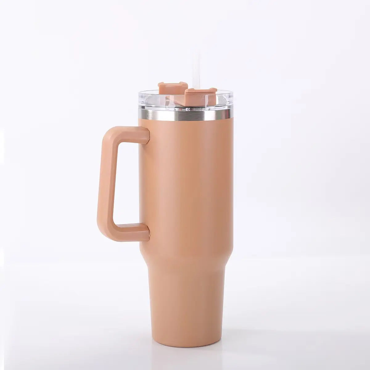 40Oz Double-Walled Vacuum Insulated Stainless Steel Tumbler with Handle, Featuring a Straw Lid and Straw - Leakproof, Rustproof, Suitable for Hot/Cold Drinks, Ideal for Outdoor Use, Travel, and Holiday Gifts Drinkware Portable