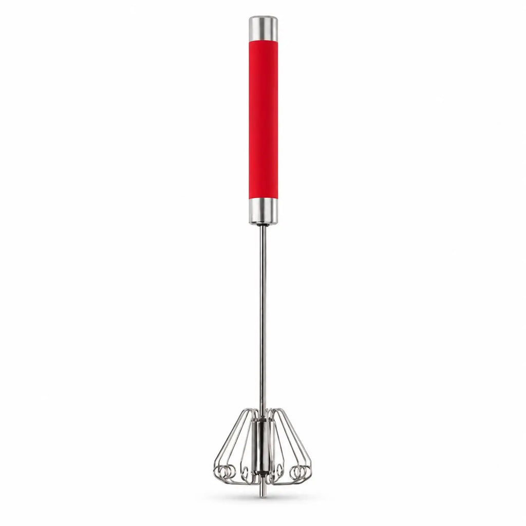 Stainless Steel Egg Beater Push Whisk - Handheld Kitchen Mixer with Cover for Quick, Efficient Mixing of Eggs and Other Ingredients